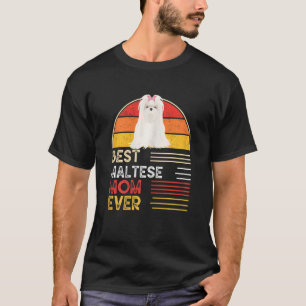 Frauen Hund Vintag Beste maltesische Mama je Mütte T-Shirt