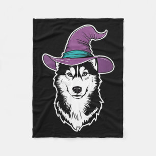 Frauen Husky Hexe Hund Halloween 1 Fleecedecke