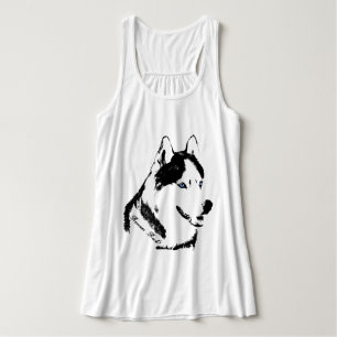 Frauen Husky Tank Top Shirt Schlittenhunde Shirt