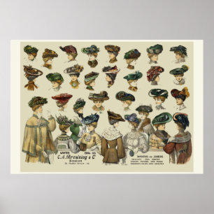 Frauen Hüte 1905 Boston Poster