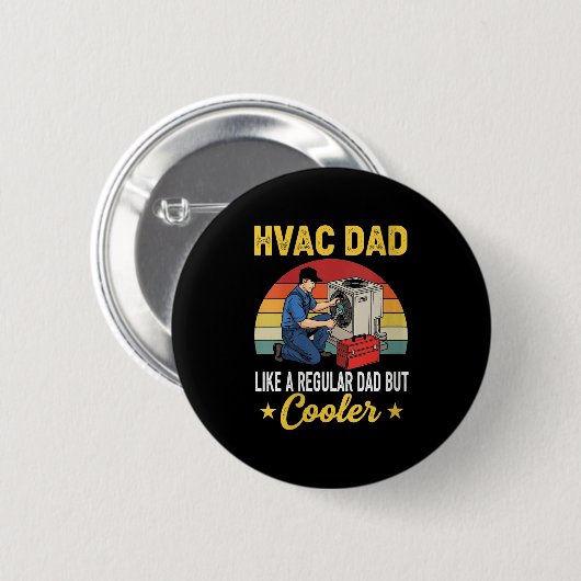 Frauen Hvac Vater aber Cooler Mens Funny Hvac Tech Button (Vorne & Hinten)