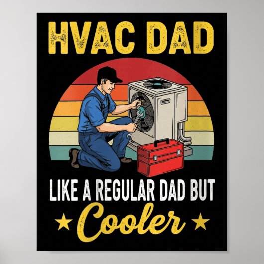 Frauen Hvac Vater aber Cooler Mens Funny Hvac Tech Poster (Vorne)