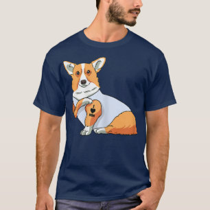 Frauen I Liebe Mama Tattoo Funny Corgi Dog Mütter  T-Shirt