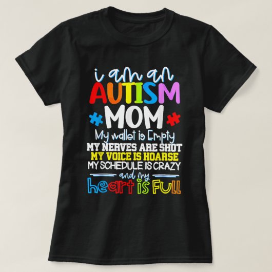 Frauen, ich bin Autismus Mommy mein Portemonnaie i T-Shirt (Design vorne)