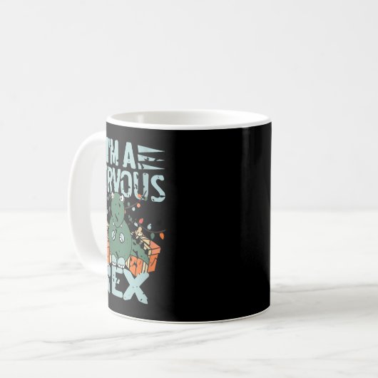 Frauen Ich bin ein Nervus Rex Funny Christmas Dino Kaffeetasse (Vorderseite Links)