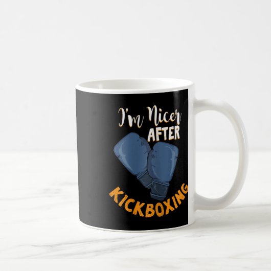 Frauen Ich bin netter nach Kickboxen Design für ei Kaffeetasse (Rechts)