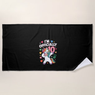 Frauen Ich bin offiziell 10 Einhorn Dabbing 10 Geb Strandtuch