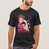 Frauen ich bin Überlebender Rosie Riveter Brustkre T-Shirt (Vorderseite)