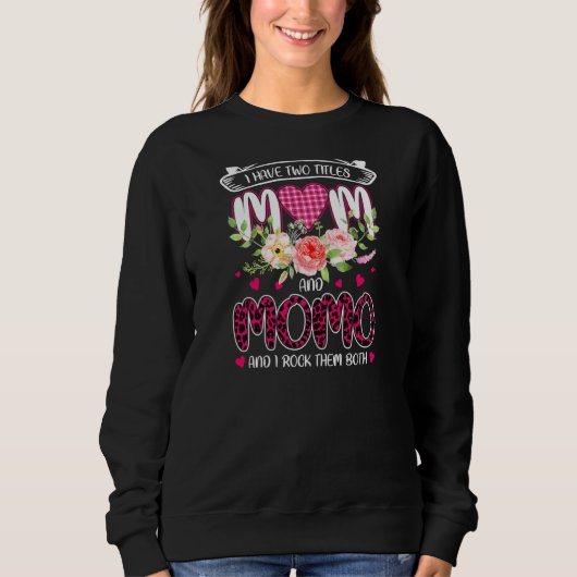 Frauen ich habe 2 Titel Mama & Momo Oma Leopard Sweatshirt (Vorderseite)