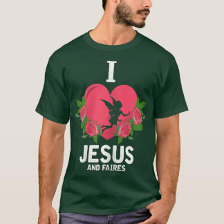 Frauen Ich Liebe Jesus und Feen, Fee Christlich G T-Shirt