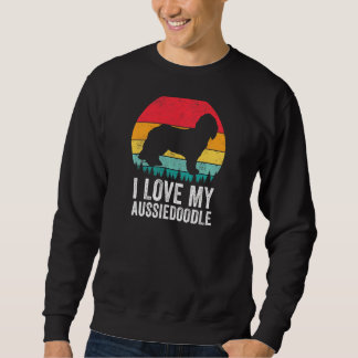 Frauen Ich Liebe mein Aussiedoodle Mama Vater Vint Sweatshirt