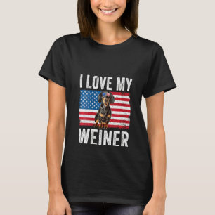 Frauen Ich Liebe Mein Weiner Dog Vater Mama Americ T-Shirt