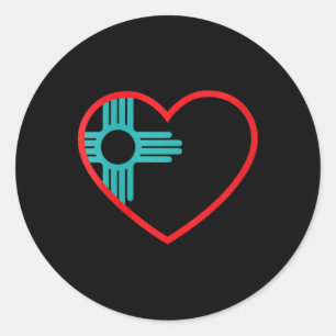 Frauen Ich liebe New Mexico Herz Zia Symbol New Me Runder Aufkleber