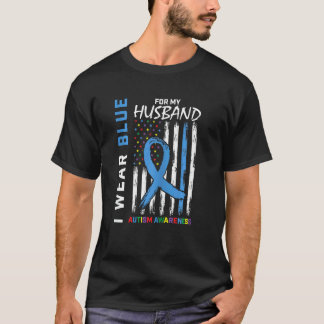 Frauen Ich Trage Blau Für Meinen Mann Autismus-Bew T-Shirt