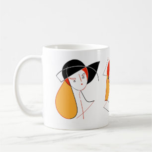 Frauen im Abstrakten Kaffeetasse