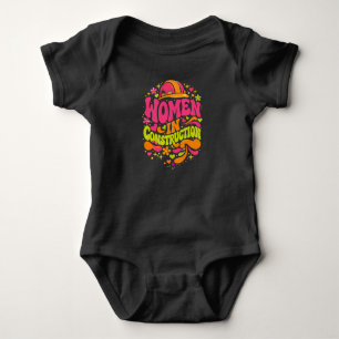 Frauen im Baugewerbe Retro-Empowerment Baby Strampler