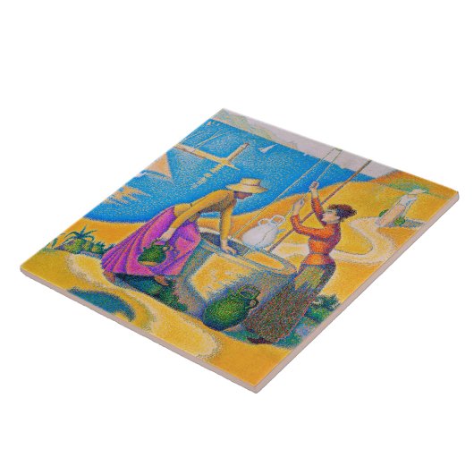 Frauen im Brunnen, Signac Fliese (Seite)