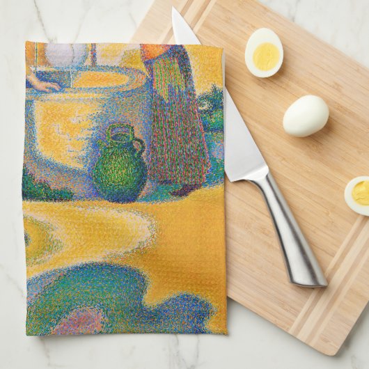 Frauen im Brunnen, Signac Geschirrtuch (Viertel Falte)