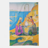 Frauen im Brunnen, Signac Geschirrtuch (Vertikal)