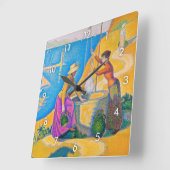 Frauen im Brunnen, Signac Quadratische Wanduhr (Winkel)