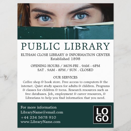 Frauen im Buch, Bibliothekswerbung Flyer (Vorne)