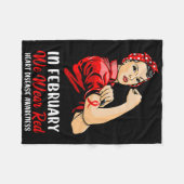 Frauen im Februar tragen wir Rot - Herzerkrankung  Fleecedecke (Vorderseite (Horizontal))