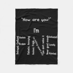 Frauen im Funny im Fine Depression Psychische Gesu Fleecedecke