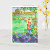 Frauen-im Garten arbeitenlauch-alles- Gute zum Karte (Gelbe Blume)