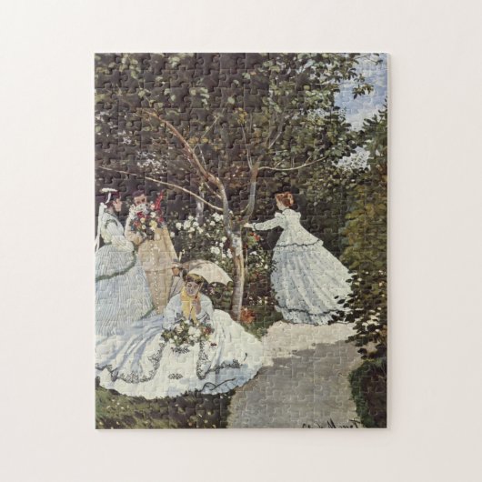 Frauen im Garten von Claude Monet Puzzle (Vertikal)