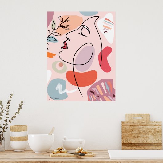 Frauen im Gesicht Poster (Küche)