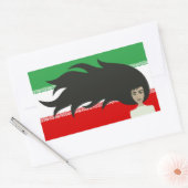 Frauen im Iran kämpfen für Freiheit, freie Haare Rechteckiger Aufkleber (Umschlag)