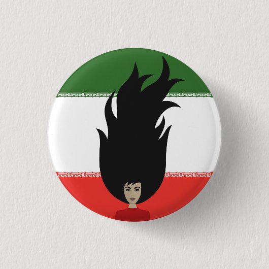 Frauen im Iran kämpfen für Gleichheit, Hijab-Prote Button (Vorderseite)