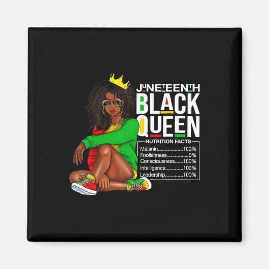 Frauen im Junetenhof Schwarze Königin Ernährung Fa Magnet (Vorne)