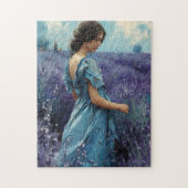 Frauen im Lavendelfeld Vintag Puzzle (Vertikal)
