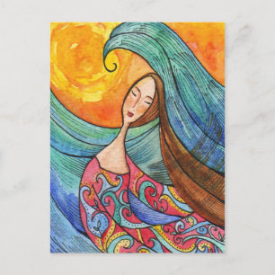 Frauen im Meer Kunst Postkarte