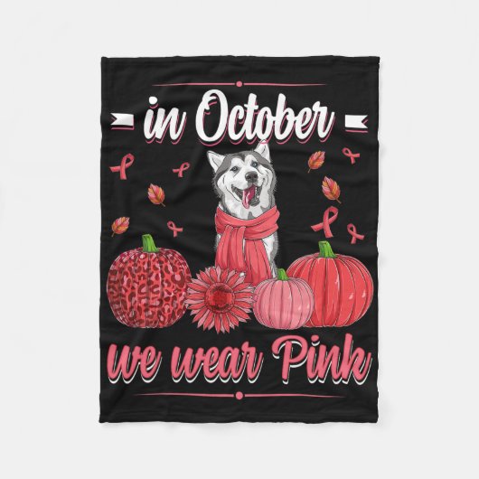 Frauen im Oktober tragen wir rosa Ribbon-Husky-Bru Fleecedecke (Vorderseite)