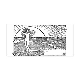 Frauen im Ozean Gummistempel