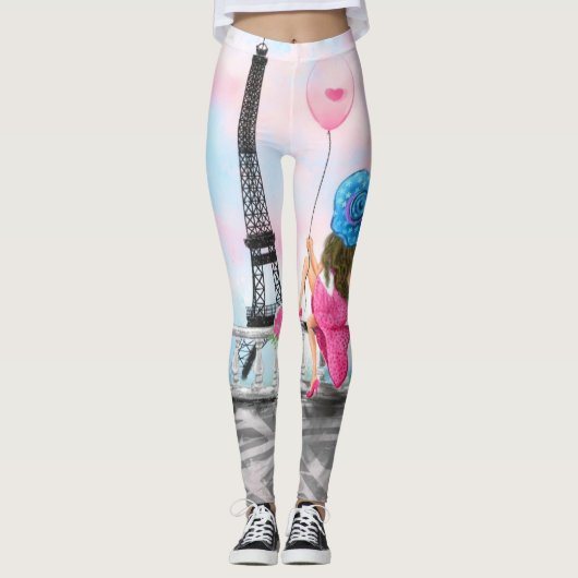 Frauen im Pariser Eiffelturm Leggings (Vorderseite)