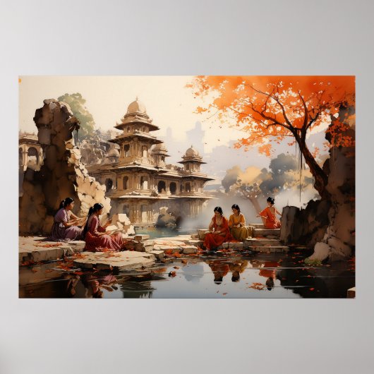 Frauen im Rajas Sommer-Anwesen Poster (Vorne)