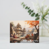 Frauen im Rajas Sommer-Anwesen Postkarte (Stehend Vorderseite)