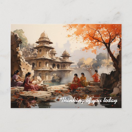 Frauen im Rajas Sommer-Anwesen Postkarte (Vorderseite)