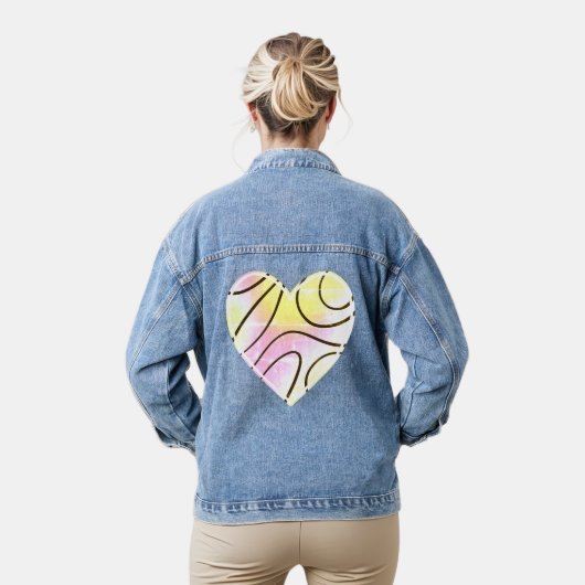 Frauen im Retro-Herzen Jeansjacke (Modell)