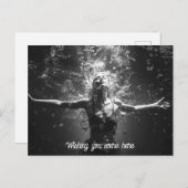 Frauen im Unterwassertanz B&W-Foto Postkarte (Vorne/Hinten)