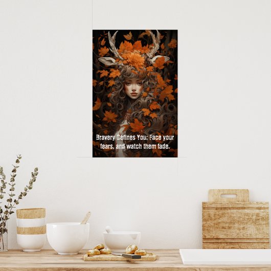 Frauen im Wald: Mut konfrontiert eure Ängste Poster (Küche)