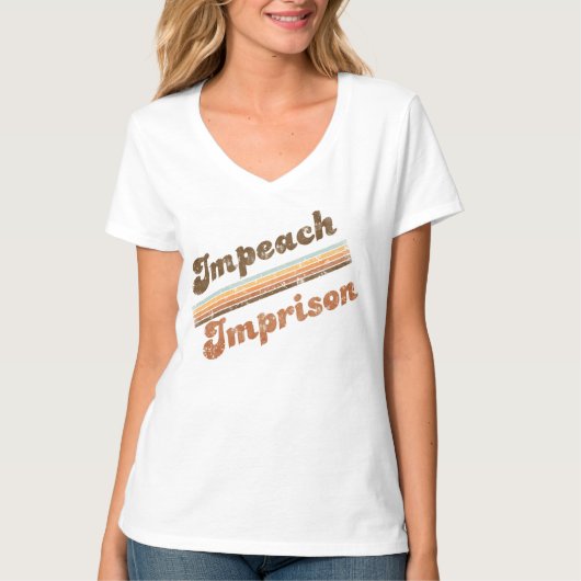 Frauen Impeach | Imprison V-Ausschnitt T-Shirt (Vorderseite)