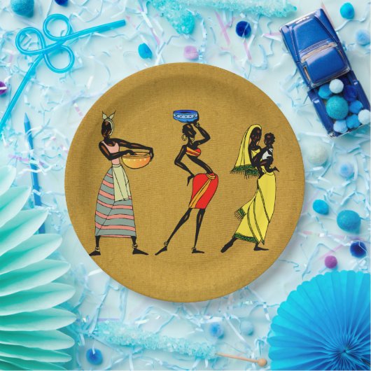 Frauen in Afrika Pappteller (Party)