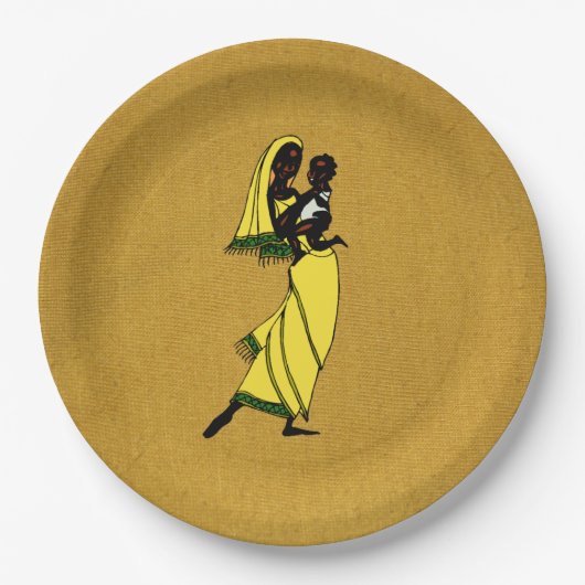 Frauen in Afrika Pappteller (Vorderseite)