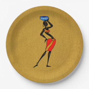 Frauen in Afrika Pappteller