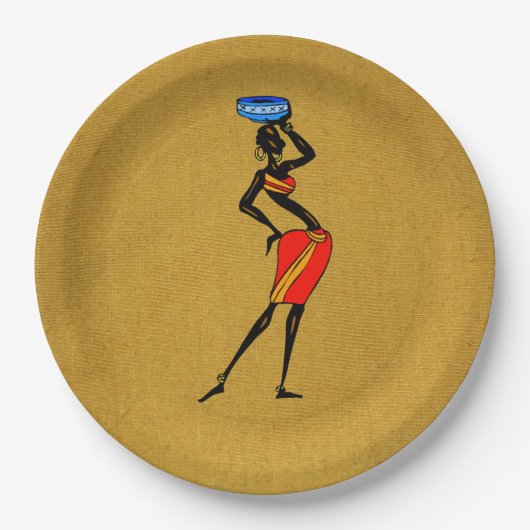 Frauen in Afrika Pappteller (Vorderseite)
