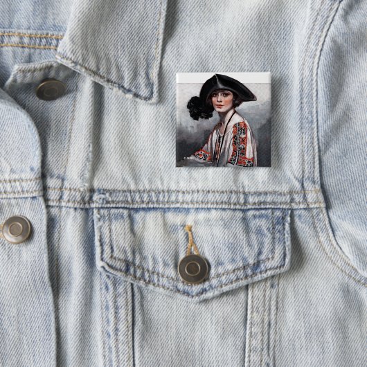 Frauen in bestickter Bluse Button (Beispiel)